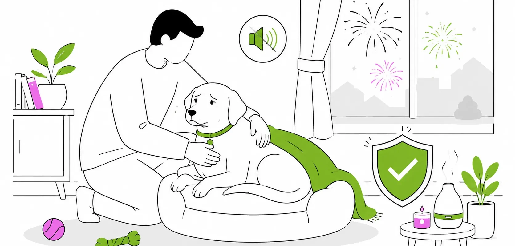 14 juillet : feu d’artifices : préserver son animal du bruit